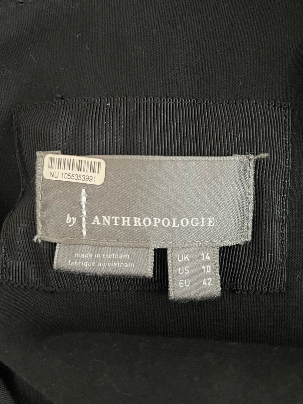 Anthropologie Black Long Sleeve Sweetheart Scalloped Mini Dress Sz 10 Bodycon - Picture 9 of 12